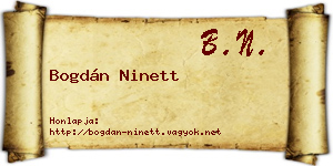 Bogdán Ninett névjegykártya